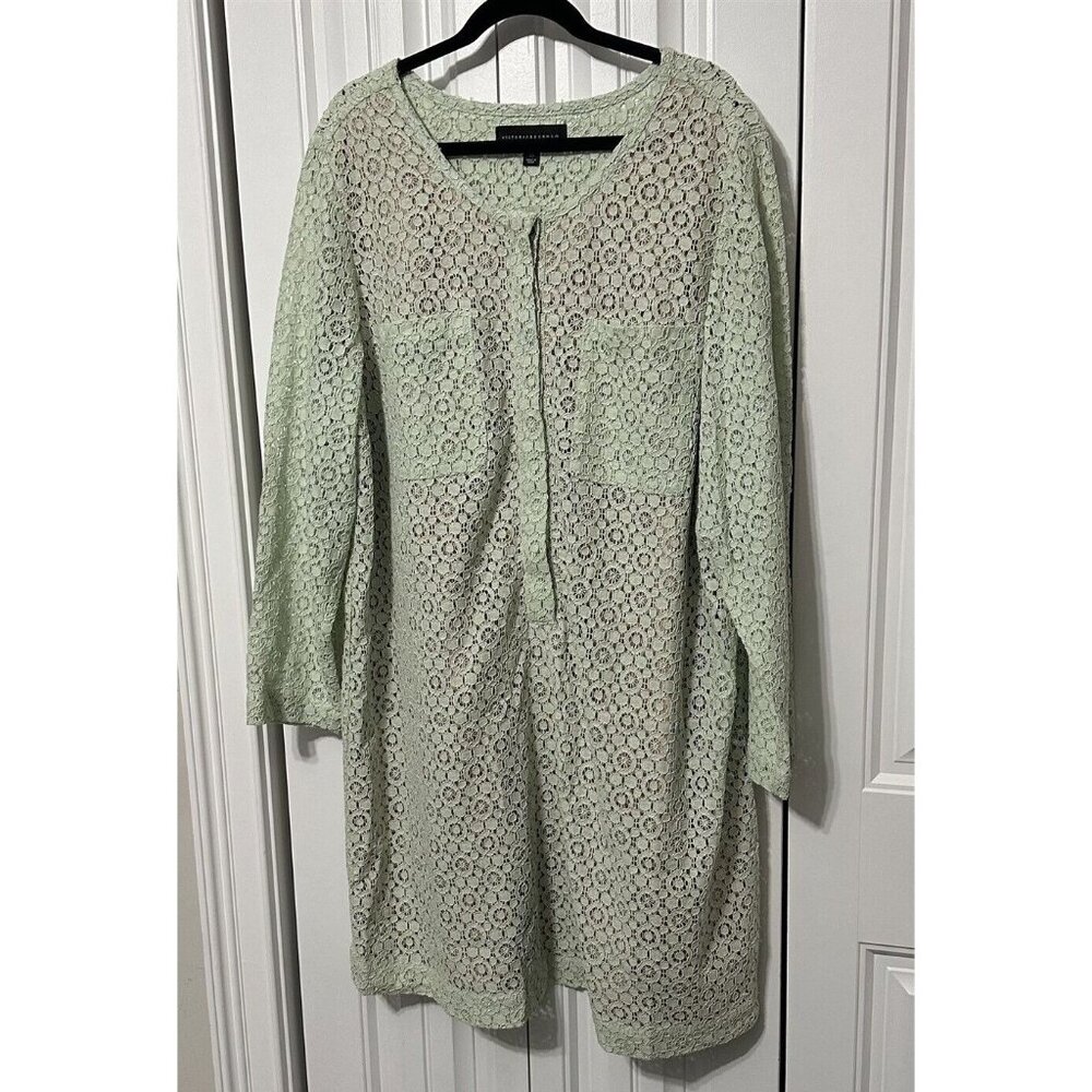 Victoria Beckham For Target Mint Green Lace Dress Womens 3X Shift Party Wedding - Picture 1 of 10